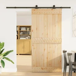 VIDAXL - Porte coulissante et kit de quincaillerie 100x210 cm pin massif