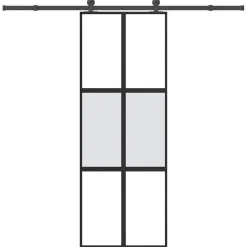 VIDAXL - Porte coulissante kit de quincaillerie trempé verre aluminium