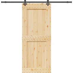VIDAXL - Porte coulissante et kit de quincaillerie 95x210 cm pin massif