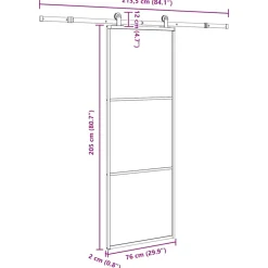 VIDAXL - Porte coulissante avec kit de quincaillerie 76x205 cm verre esg