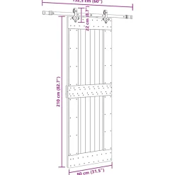 VIDAXL - Porte coulissante et kit de quincaillerie 80x210 cm pin massif