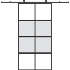 VIDAXL - Porte coulissante kit de quincaillerie trempé verre aluminium