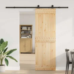 VIDAXL - Porte coulissante et kit de quincaillerie 70x210 cm pin massif