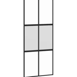 VIDAXL - Porte coulissante kit de quincaillerie trempé verre aluminium