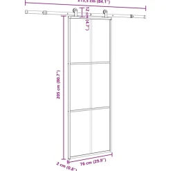 VIDAXL - Porte coulissante avec kit de quincaillerie 76x205 cm verre esg