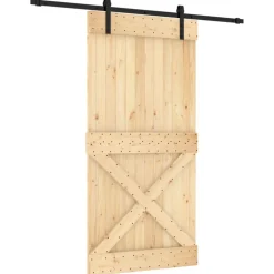 VIDAXL - Porte coulissante et kit de quincaillerie 100x210 cm pin massif
