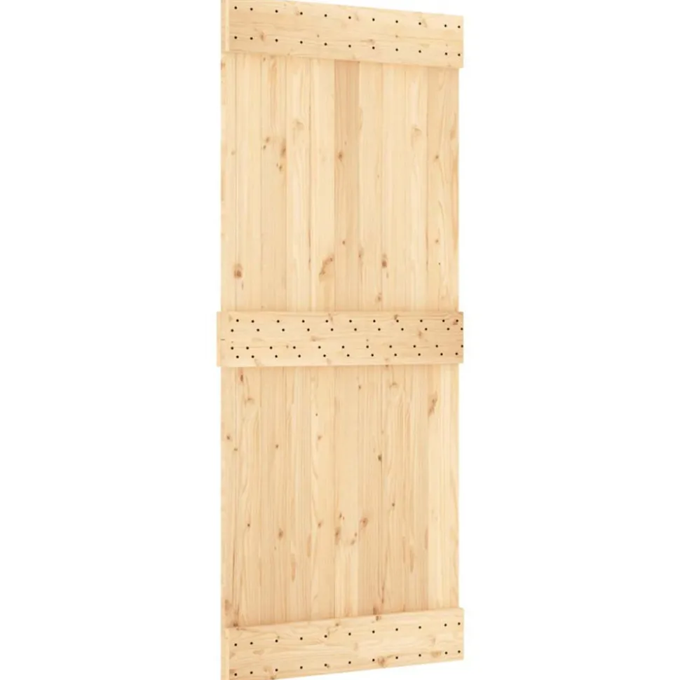 VIDAXL - Porte coulissante et kit de quincaillerie 85x210 cm pin massif