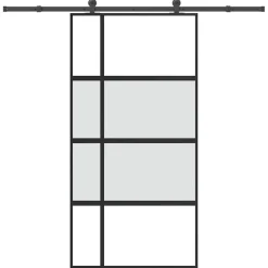 VIDAXL - Porte coulissante kit de quincaillerie trempé verre aluminium