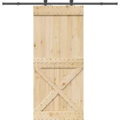 VIDAXL - Porte coulissante et kit de quincaillerie 100x210 cm pin massif