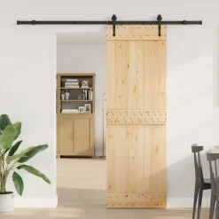 VIDAXL - Porte coulissante et kit de quincaillerie 70x210 cm pin massif