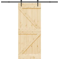 VIDAXL - Porte coulissante et kit de quincaillerie 85x210 cm pin massif
