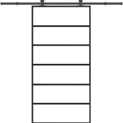 VIDAXL - Porte coulissante et quincaillerie esg verre et aluminium