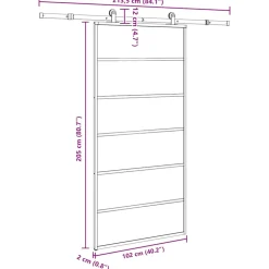 VIDAXL - Porte coulissante et quincaillerie esg verre et aluminium