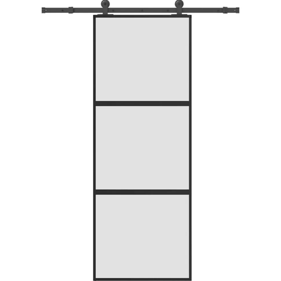 VIDAXL - Porte coulissante kit de quincaillerie trempé verre aluminium