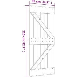 VIDAXL - Porte coulissante et kit de quincaillerie 85x210 cm pin massif