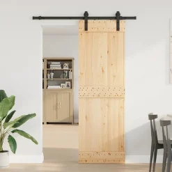 VIDAXL - Porte coulissante et kit de quincaillerie 70x210 cm pin massif