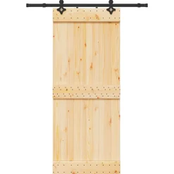 VIDAXL - Porte coulissante et kit de quincaillerie 85x210 cm pin massif