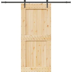 VIDAXL - Porte coulissante et kit de quincaillerie 100x210 cm pin massif