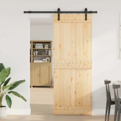 VIDAXL - Porte coulissante et kit de quincaillerie 80x210 cm pin massif