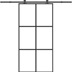 VIDAXL - Porte coulissante et quincaillerie esg verre et aluminium