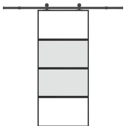 VIDAXL - Porte coulissante kit de quincaillerie trempé verre aluminium