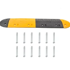 VIDAXL - Ralentisseur jaune et noir 129x32,5x4 cm caoutchouc