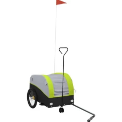 VIDAXL - Remorque de vélo noir et vert 30 kg fer