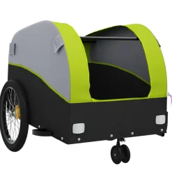 VIDAXL - Remorque de vélo noir et vert 30 kg fer