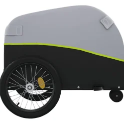 VIDAXL - Remorque de vélo noir et vert 30 kg fer