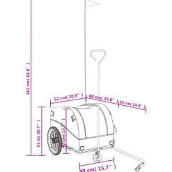 VIDAXL - Remorque de vélo noir et vert 30 kg fer