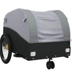 VIDAXL - Remorque de vélo noir et gris 30 kg fer