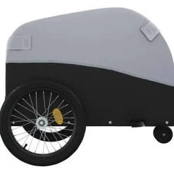 VIDAXL - Remorque de vélo noir et gris 30 kg fer