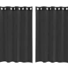 VIDAXL - Rideaux en voile avec œillets 2 pcs noir 140x175 cm