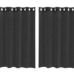 VIDAXL - Rideaux en voile avec œillets 2 pcs noir 140x175 cm