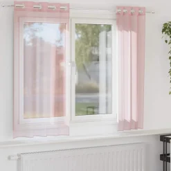 VIDAXL - Rideaux en voile avec œillets 2 pcs rose clair 140x175 cm