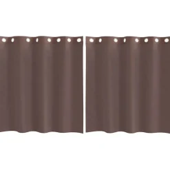 VIDAXL - Rideaux en voile avec œillets 2 pcs marron 140x140 cm