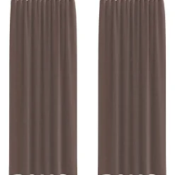 VIDAXL - Rideaux en voile avec passants 2 pcs marron