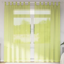 VIDAXL - Rideaux en voile avec passants 2 pcs vert pomme