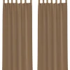 VIDAXL - Rideaux en voile avec boucles 2 pcs marron clair 140x260 cm