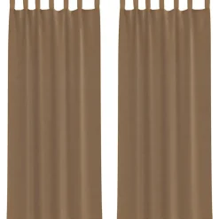 VIDAXL - Rideaux en voile avec boucles 2 pcs marron clair 140x260 cm