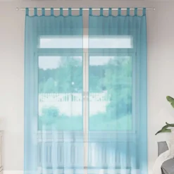 VIDAXL - Rideaux en voile avec boucles 2 pcs turquoise 140x260 cm