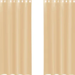 VIDAXL - Rideaux en voile avec œillets 2 pcs sable