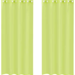 VIDAXL - Rideaux en voile avec œillets 2 pcs vert pomme 140x245 cm