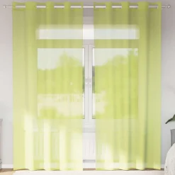 VIDAXL - Rideaux en voile avec œillets 2 pcs vert pomme 140x245 cm