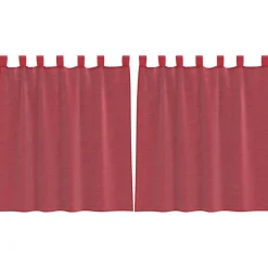 VIDAXL - Rideaux en voile avec passe-tringles 2 pcs rouge bordeaux