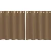 VIDAXL - Rideaux en voile avec œillets 2 pcs marron clair