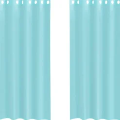 VIDAXL - Rideaux en voile avec œillets 2 pcs turquoise