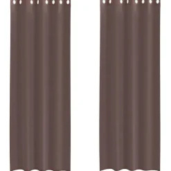 VIDAXL - Rideaux en voile avec œillets 2 pcs marron 140x260 cm