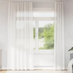 VIDAXL - Rideaux en voile avec passe-tringles 2 pcs blanc