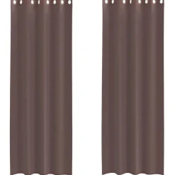 VIDAXL - Rideaux en voile avec œillets 2 pcs marron 140x300 cm